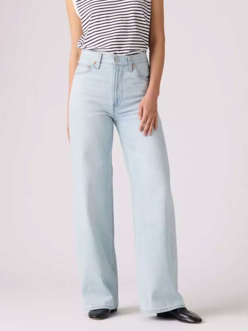 Levi's Ribcage Wide-Leg Linen+ Jeans - Luxury Trip Light Wash - Size 29